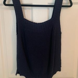 Navy Crocheted summer top